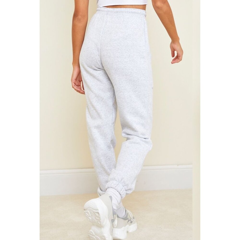 PrettyLittleThing Womens Casual Cuffed Joggers L.Grey Sz S Front Pockets NWT - Picture 2 of 10